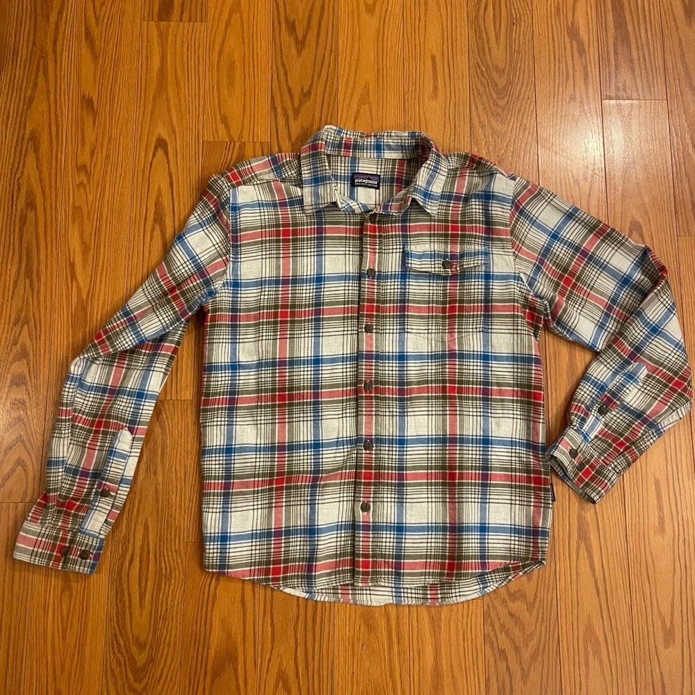 Patagonia Organic Cotton Plaid Flannel Shirt Men Long Sleeve Button Up Small